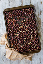 Hazelnuts On A Baking Sheet 