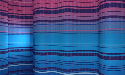 Wall Mural - Geometry abstract background with stripes on waved surface