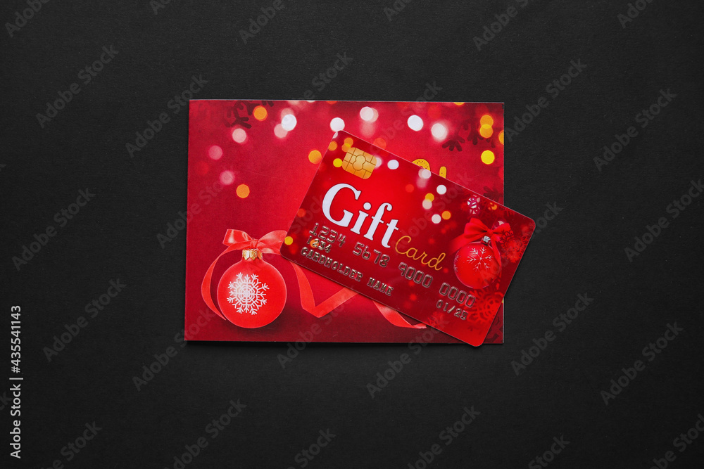 Gift card on dark background