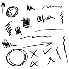 Leinwandbilder - doodle sketchy pen and scrible isolated on white background .vector illustration
