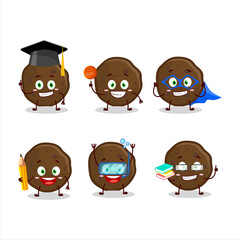 Sticker - School student of chocolate cookies cartoon character with various expressions