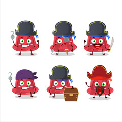 Sticker - Cartoon character of red pudding with various pirates emoticons