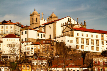 Panoramic view of Porto city from Douro river