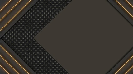 Poster - abstract background of graphic elements - tapes around parts in carbon - transition to free space for your text or message - 3D Illustration
