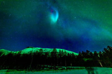 aurora over the river