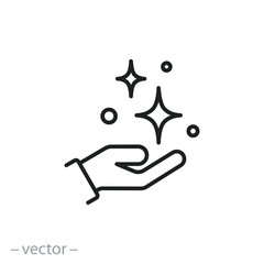 Wall Mural - clean hand icon. antibacterial dermatology concept. vector illustration.