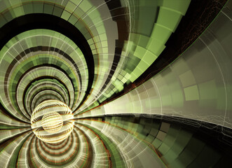 Fototapete - Dynamic curves ands blur pattern. Fractal graphics. Science and technology concept.