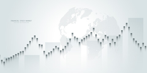 Wall Mural - Stock market and exchange. Bullish point, Trend of graph.Graph chart of stock market investment world trading. Stock market data. Vector illustration