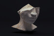 Statue head cut in half with marble texture