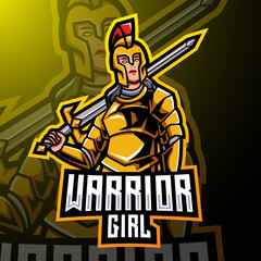 Wall Mural - Warrior girl esport mascot logo design