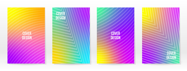 Wall Mural - Minimal Poster. Pastel Soft. Rainbow Gradient Set.