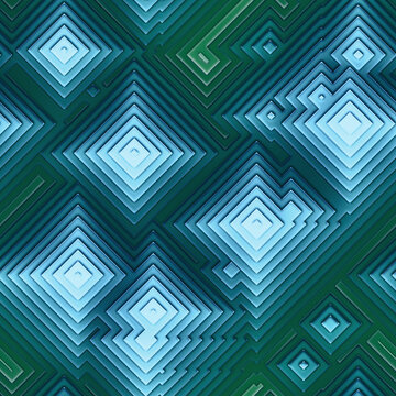 Abstract geometric seamless pattern. 3D blocks. Futuristic design. 