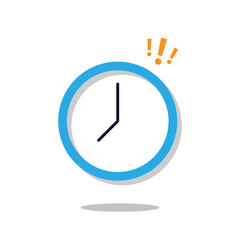 Poster - time alert, clock in simple and minimal stye icon, flat design vector illustration