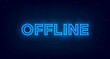 Hologram offline twitch banner. Glowing offline title with hologram effect for streaming screen. Stream gaming background with blue glowing. Vector