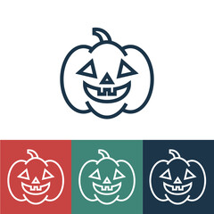 Poster - Linear vector icon with halloween pumpkin