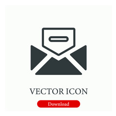 Poster -  Mail vector icon. Editable stroke. Symbol in Line Art Style for Design, Presentation, Website or Apps Elements, Logo. Pixel vector graphics - Vector