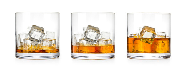 Canvas Print - Whiskey glasses. Isolated