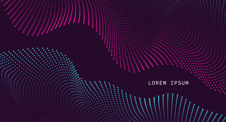 Aufkleber - Vector background with color abstract wave dots