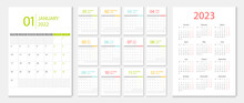 Calendar 2022, Calendar 2023 Week Start Monday Corporate Design Template Vector.