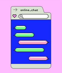 Poster - Bubble message icons for chat. Vector design template for messenger UI.