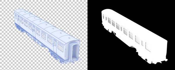 Wall Mural - Train wagon isolated on background. 3d rendering - illustration