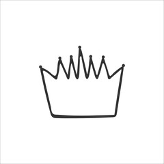 Hand-drawn  Crown isolated on white background. A symbol of power and government. Religion and Christianity. God is the King over kings! Vector illustration