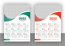 Year 2021 Horizontal Vector Calendar Design Template, Simple, Clean And Elegant Design. Calendar For 2021 On White Background For Branding And Business Advertising. Week Starts On Monday.