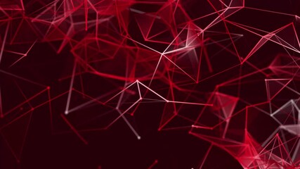 Poster - abstract colored polygonal space with dots and lines motion. data technology and scientific illustra