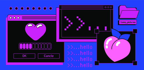 Poster - User interface of desktop with command-line terminal window.