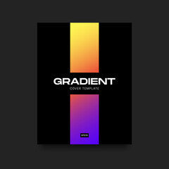 Poster - Minimalistic Gradient Cover. Vertical Colorful Template with Black Borders. Vector illustration