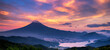 Fuji Mountain with Kawaguchiko Lake at Twilight Sunset, Shindotoge Mountain, Yamanashi, Japan