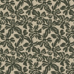 Green Botanical Floral Seamless Pattern Background