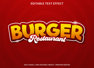 Poster - burger text effect template design with modern and abstract style use for business logo and brand