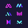 M alphabet letter vector symbol logo