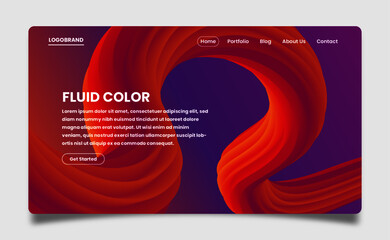 Abstract gradient background landing page design template