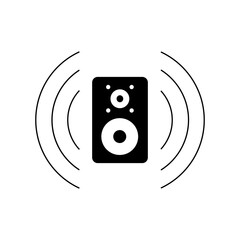 Simple illustration of play music stereo system Personal computer component icon