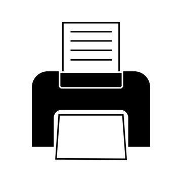 Simple illustration of printer Personal computer component icon