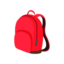Backpack Red School Satchel Bag Vector Emoji Illustration