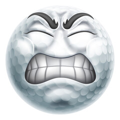 Canvas Print - Angry Mad Golf Ball Hate Emoticon Cartoon Face