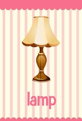 Sticker - Vocabulary flashcard with word Lamp