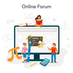 Wall Mural - Math school subject online service or platform. Learning mathematics,