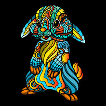 Vintage Ethnic Rabbit Art Print Free Stock Photo - Public Domain Pictures