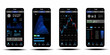 © PALERM089 - Modern tranding platform.  App on your smartphone with stock market graph UI, UX, exchange rates and bitcoin growth. Forex market, binary stock, trading chart
