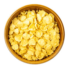Wall Mural - sugar-free corn flakes in round bowl cutout