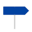 © happy_job - Road blue traffic sign. Mockup - blank board with place for text, information and direction. Vector illustration isolated on white background.