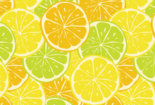 Seamless Pattern With Citrus Fruits For Banners, Cards, Flyers, Social Media Wallpapers, Etc.