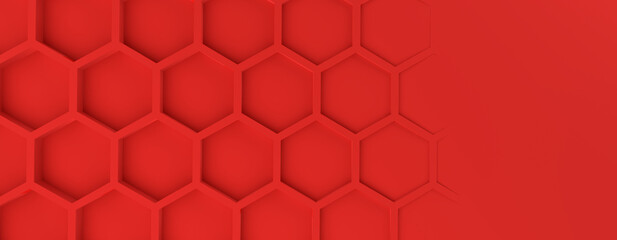 Wall Mural - Abstract modern red homeycomb background