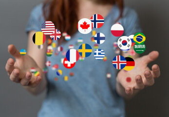 Aufkleber - Global communication, international messaging and translation concept