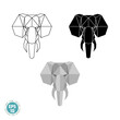 Abstract polygonal geometric head an elephant vector image