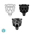 Abstract polygonal geometric head Black panther